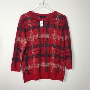Ann Taylor| NWT Plaid Wool Sweater (L)